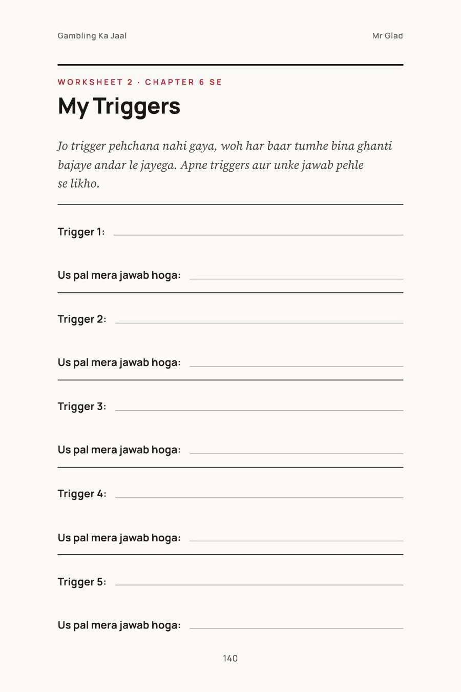 Worksheet 2 — My Triggers